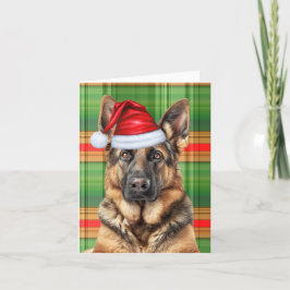 Tysk Shepherd Hund Red Grönt Play-jul Helgkort