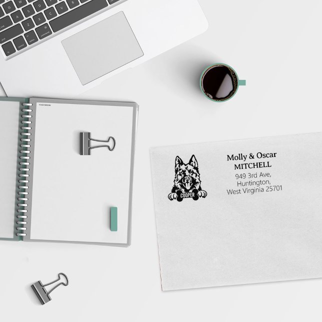 Tysk Shepherd Hund Returadress Stämpel (Skapare uppladdad)