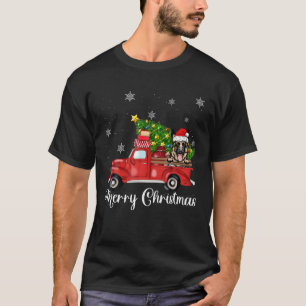 Tysk Shepherd Hund Riding Red Lastbil jul T Shirt