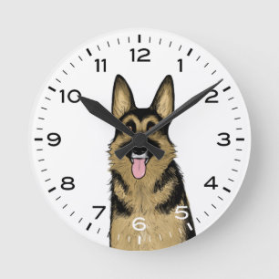Tysk Shepherd Hund Rund Klocka