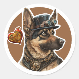 Tysk Shepherd Hund Runt Klistermärke