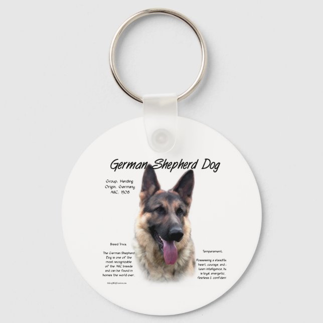 Tysk Shepherd-Hund (sable) Historikdesign Nyckelring (Framsida)