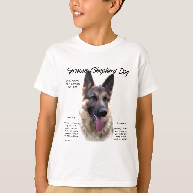 Tysk Shepherd-Hund (sable) Historikdesign Tee Shirt (Framsida)