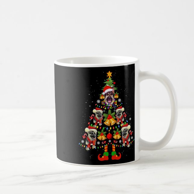 Tysk Shepherd Hund Santa Hat Julgran Julafton Kaffemugg (Höger)