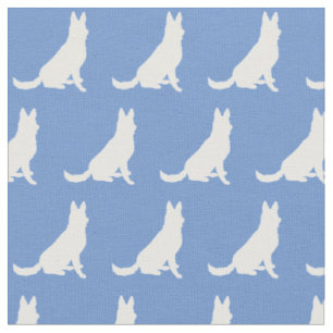 Tysk Shepherd Hund Silhouette Pet Light Blue Tyg