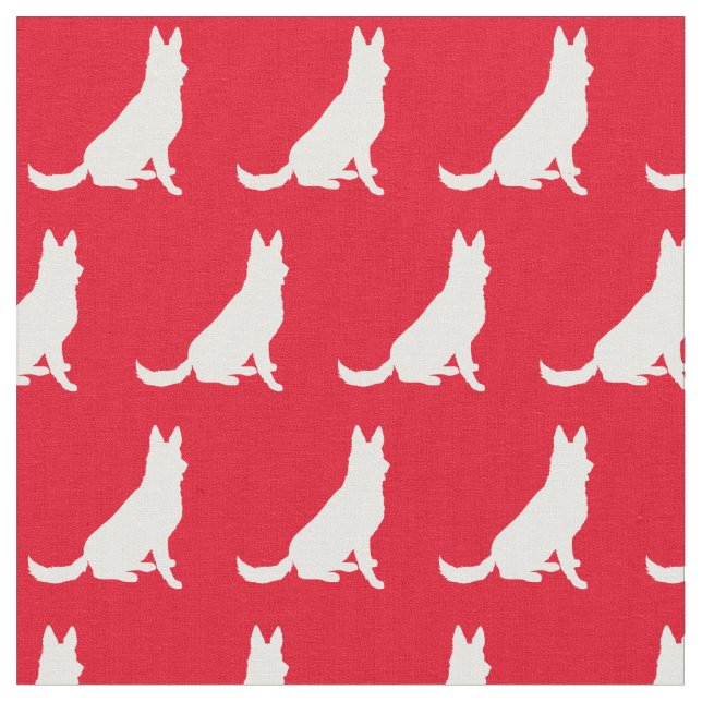Tysk Shepherd Hund Silhouette Pet Red Tyg (Närbild)