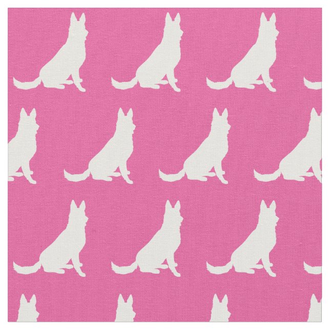 Tysk Shepherd Hund Silhouette Pet Rosa Tyg (Närbild)