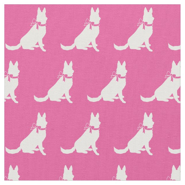 Tysk Shepherd Hund Silhouette Pet Rosa Tyg (Närbild)