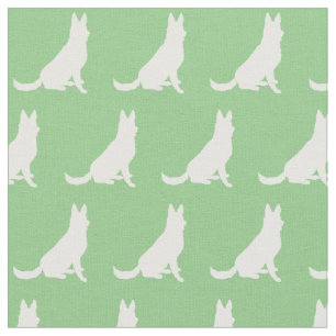 Tysk Shepherd Hund Silhouette Pet Sage Grönt Tyg