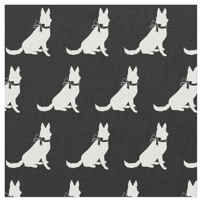 Tysk Shepherd Hund Silhouette Pet Tyg (Närbild)