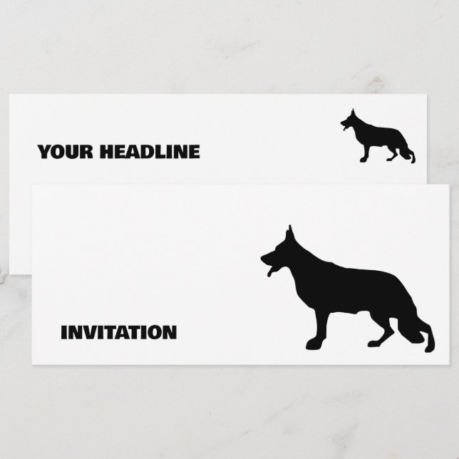 Tysk Shepherd Hund Silhouette-renhet (Fram/baksida)