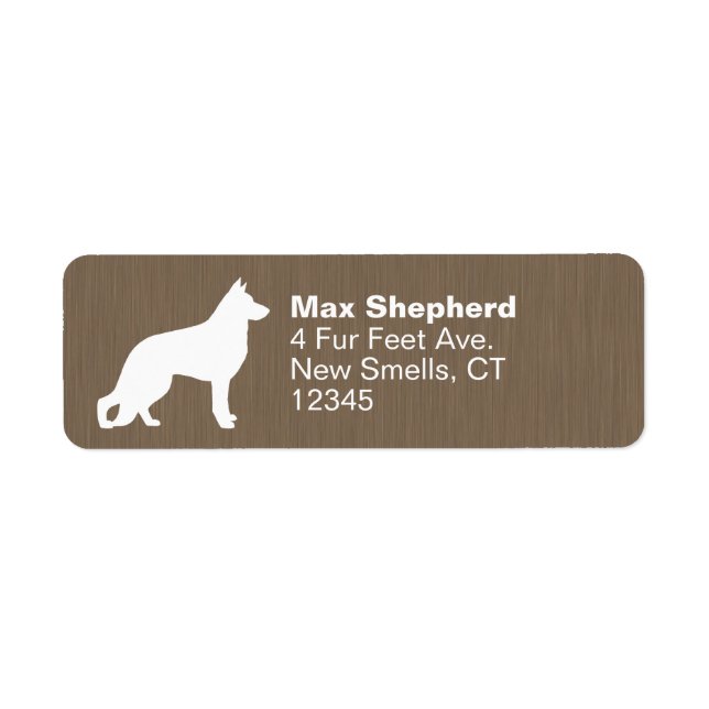 Tysk Shepherd Hund Silhouette Returadress Returadress Etikett (Framsidan)