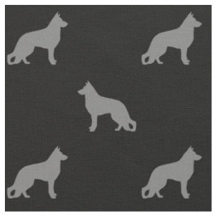 Tysk Shepherd Hund Silhouettes Mönster Tyg
