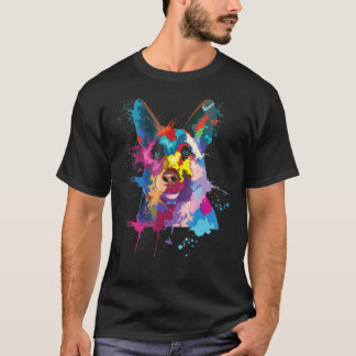 Tysk Shepherd Hund Stänk Art T Shirt