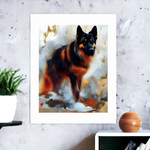 Tysk Shepherd Hund Stunning Porträtt Poster