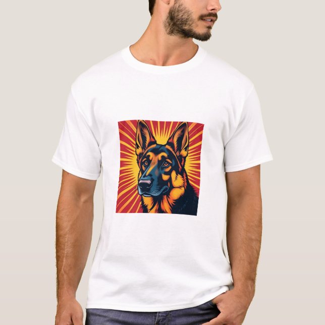 Tysk Shepherd hund T Shirt (Framsida)