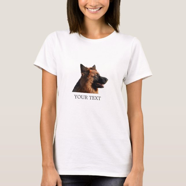 Tysk Shepherd Hund T Shirt (Framsida)