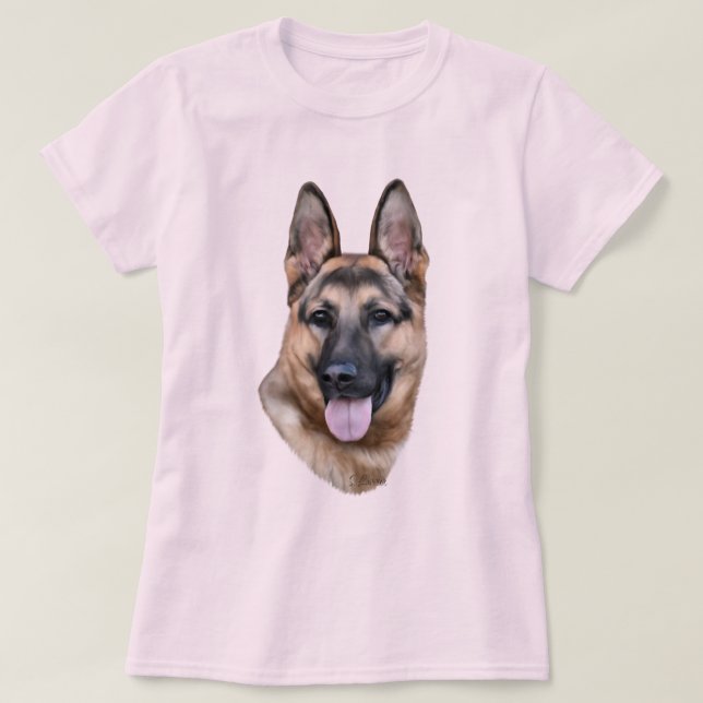 Tysk Shepherd Hund T-shirt (Design framsida)