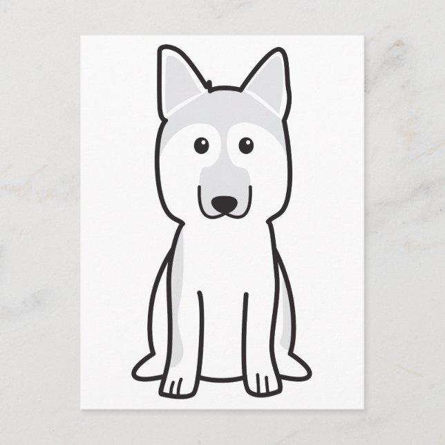 Tysk Shepherd Hund Tecknad Vykort (Framsida)