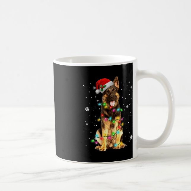 Tysk shepherd Hund Träd jul Julafton Hundar Gift Kaffemugg (Höger)
