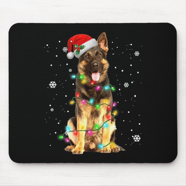 Tysk Shepherd Hund Träd jul Sweater Julafton Do Musmatta (Framsidan)