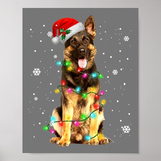 Tysk Shepherd Hund Träd jul Sweater Julafton Do Poster (Framsidan)