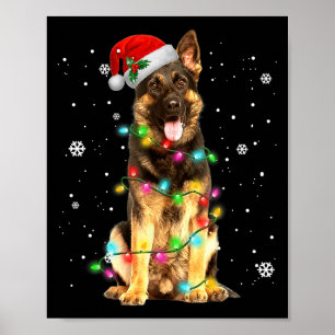 Tysk Shepherd Hund Träd jul Sweater Julafton Do Poster