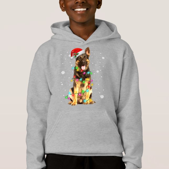 Tysk Shepherd Hund Träd jul Sweater Julafton Do T Shirt (Framsida)