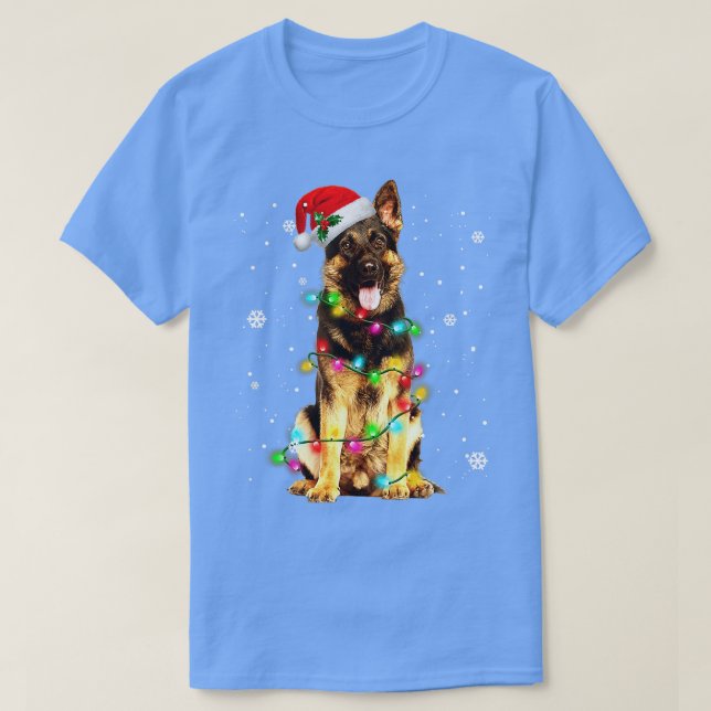 Tysk Shepherd Hund Träd jul Sweater Julafton Do T Shirt (Design framsida)