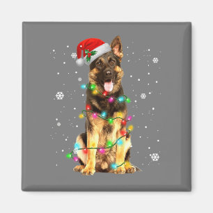 Tysk Shepherd Hund Träd jul Sweater Julafton Magnet