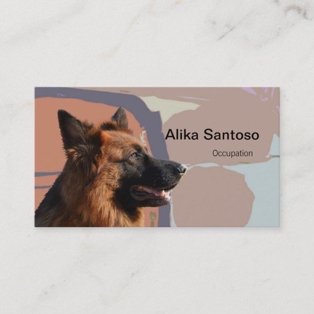 Tysk Shepherd Hund Visitkort (Framsida)