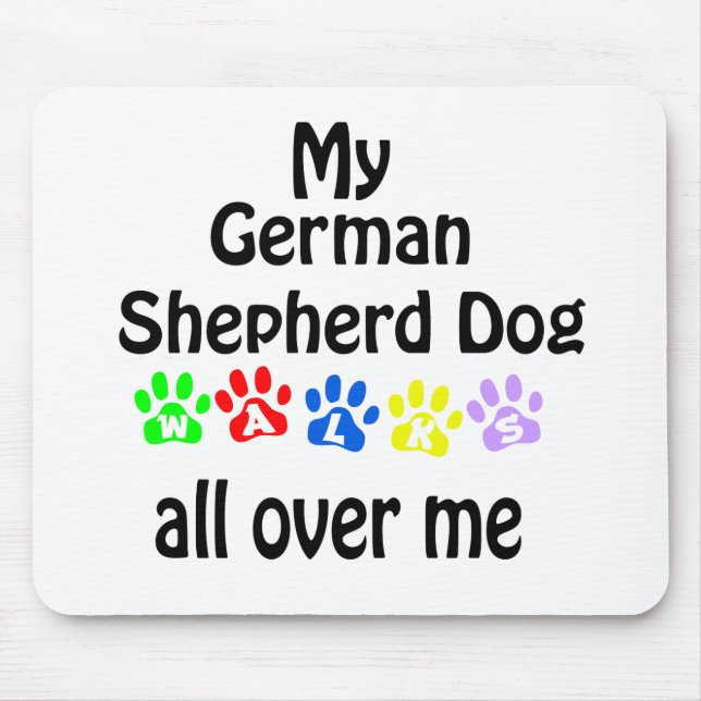 Tysk Shepherd Hund Walks Design Musmatta (Framsidan)