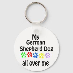 Tysk Shepherd Hund Walks Design Nyckelring