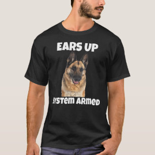 Tysk Shepherd Hundägare Öron Up Baseball ¾ Sleev T Shirt