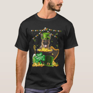 Tysk Shepherd Hundar Älskare Funny Irish Shamrock T Shirt