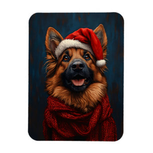 Tysk Shepherd i en jultomt Flexible Magnet
