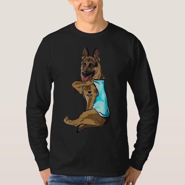 Tysk Shepherd I Kärlek Mamma Tattoo T Shirt (Framsida)