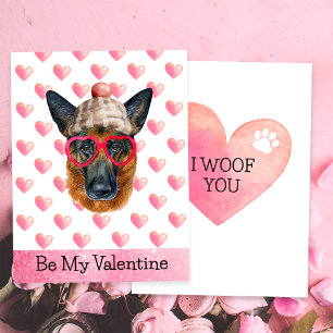 Tysk Shepherd I Woof You Hund Valentine Day Julkort