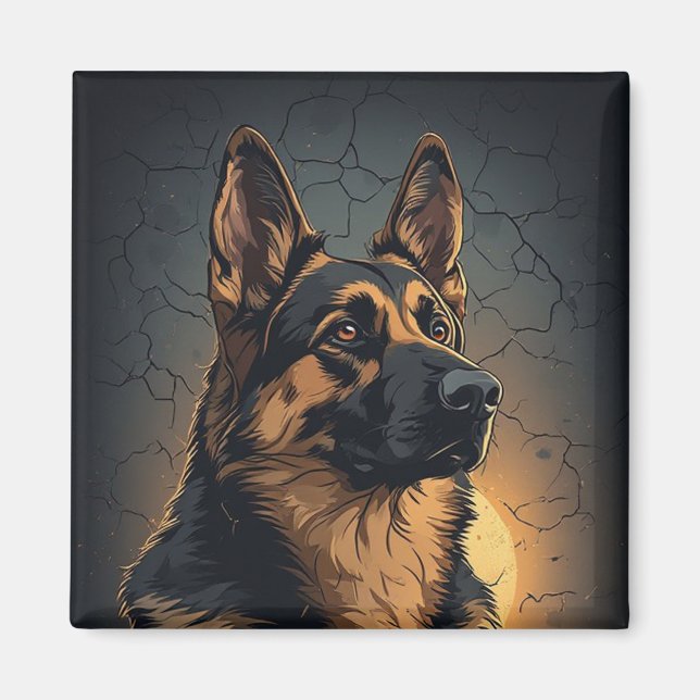 🦴 Tysk Shepherd Inredning För Hundälskare 🦴 Magnet (Framsidan)