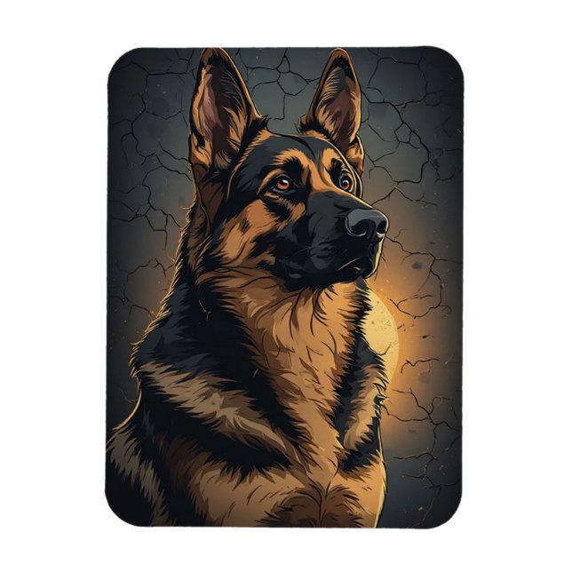 🦴 Tysk Shepherd Inredning För Hundälskare 🦴 Magnet (Vertikal)