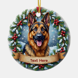 Tysk Shepherd Jul Julgransprydnad Keramik