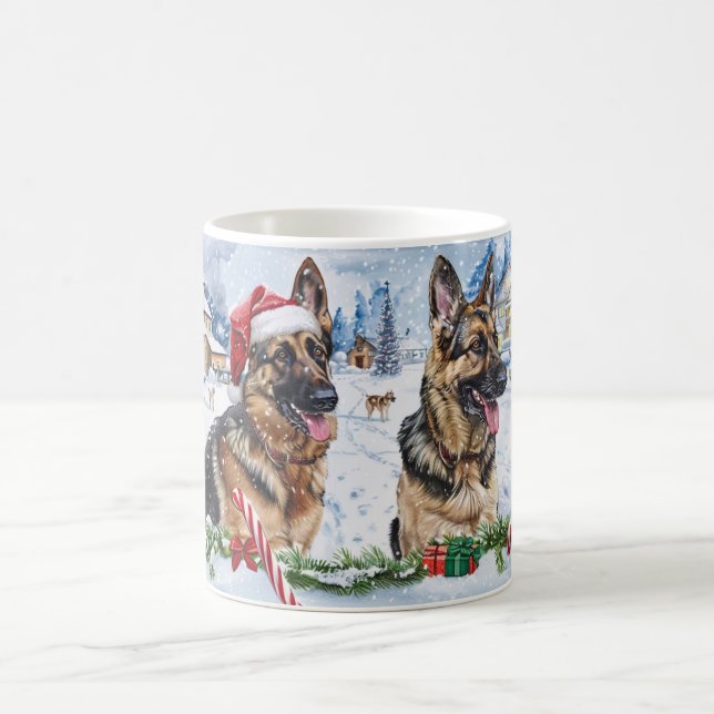 Tysk shepherd-jul kaffemugg (Center)