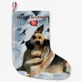 Tysk shepherd-jul liten julstrumpa
