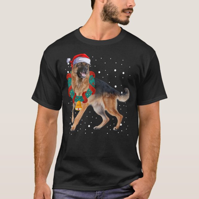 Tysk Shepherd jul Pj Costume Party Hund Rei T Shirt (Framsida)