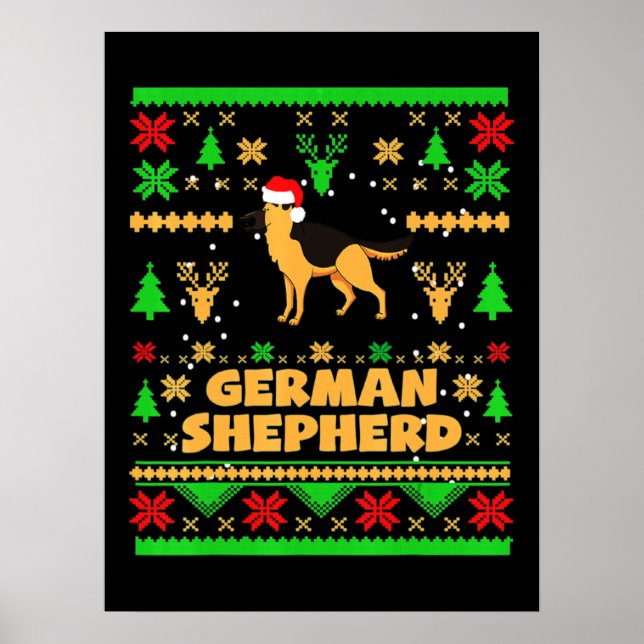 Tysk shepherd-jul poster (Framsidan)