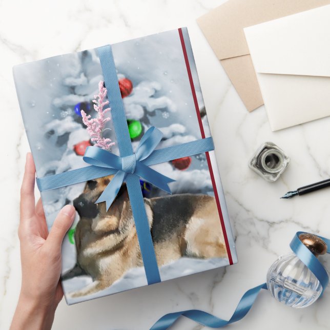 Tysk shepherd-jul presentpapper (Gifting)