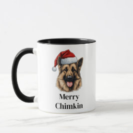 Tysk Shepherd Julhatt Jul Mugg