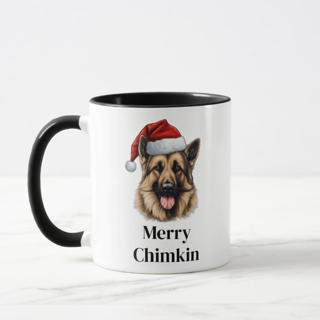 Tysk Shepherd Julhatt Jul Mugg (Vänster)