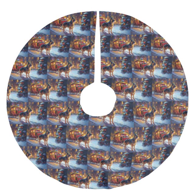 Tysk shepherd-julhelg julgransmatta borstad polyester (Framsidan)