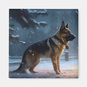 Tysk shepherd-julhelg magnet
